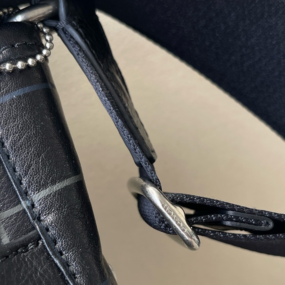 (new+tag) Coach F71757 Men/Unisex tech crossbody full leather black tattersall - Picture 9 of 16